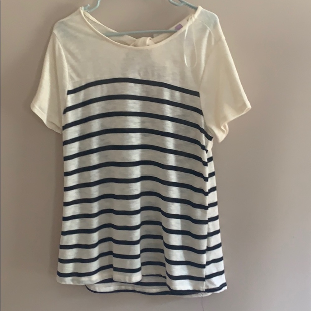 Francesca’s Striped Keyhole Top